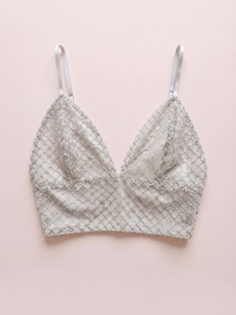 ✨️ ASOS Silver Glitter Crop Bralette